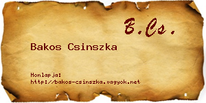 Bakos Csinszka névjegykártya