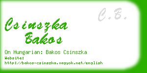 csinszka bakos business card